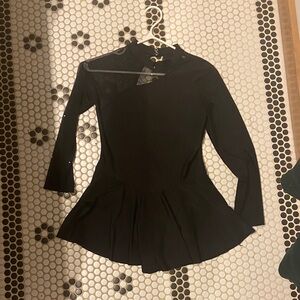 Black figure skating dress Dress with Long Sleeves